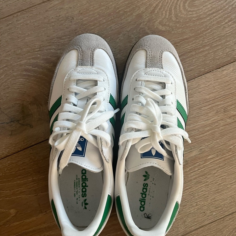 adidas White and Green Sneakers